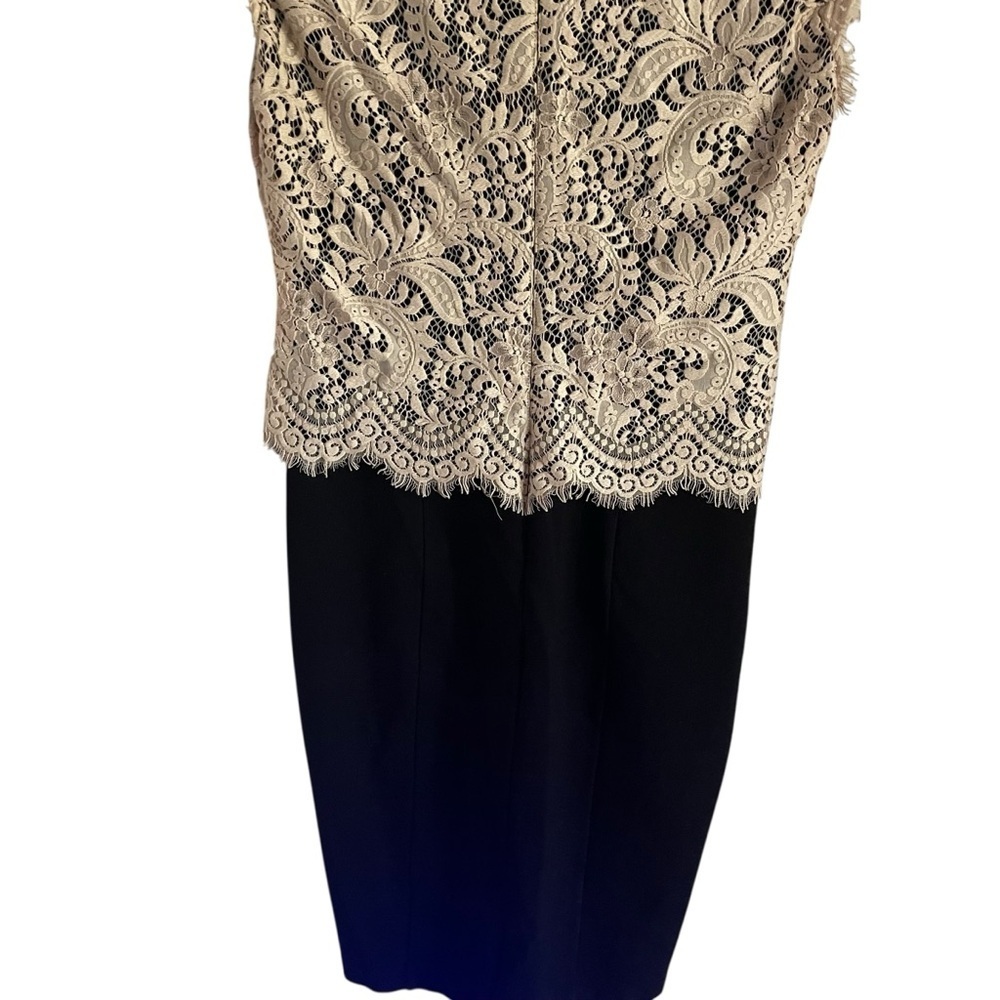 Ted Baker Tan and Brown Sheath Dress V-Neck Flutter Cap Sleeves - Picture 7 of 8